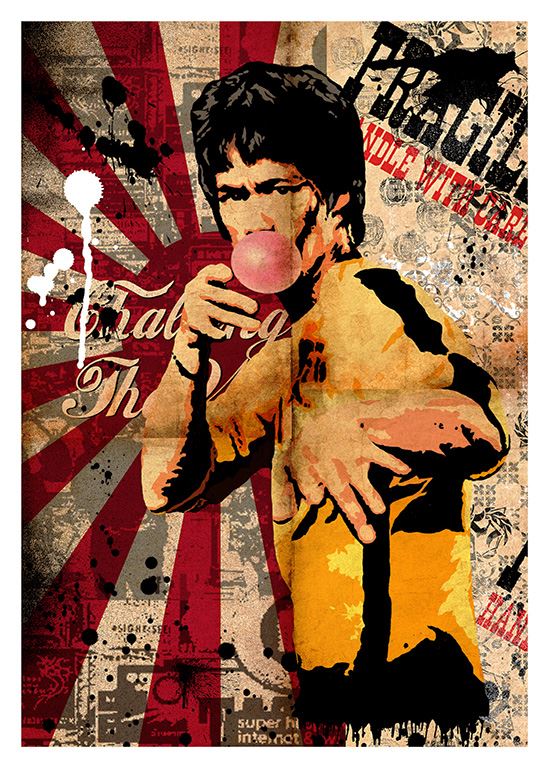 Giorgio Mussati, Bruce Lee Challenges the World, Grafica Fine Art su carta cotone 50%
